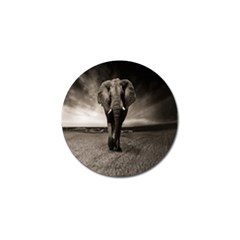 Elephant Black And White Animal Golf Ball Marker by Celenk