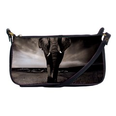 Elephant Black And White Animal Shoulder Clutch Bags by Celenk