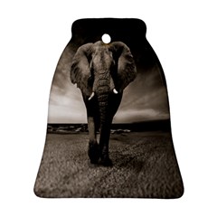 Elephant Black And White Animal Bell Ornament (two Sides) by Celenk