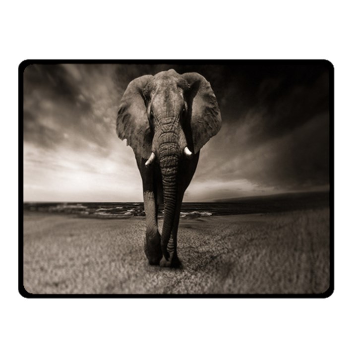 Elephant Black And White Animal Double Sided Fleece Blanket (Small) 