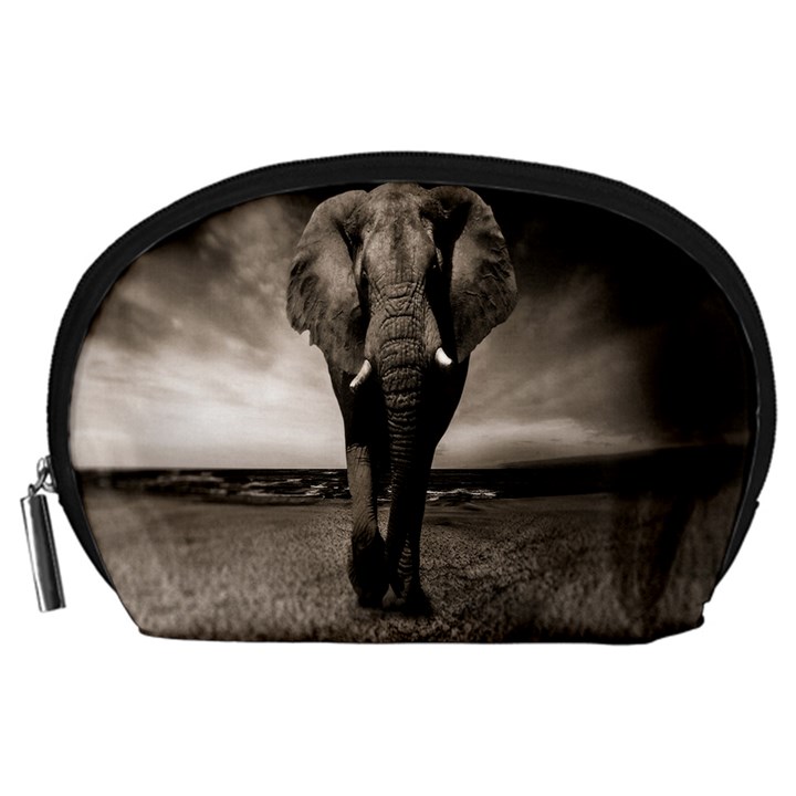 Elephant Black And White Animal Accessory Pouches (Large) 