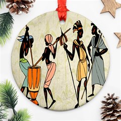 Man Ethic African People Collage Ornament (round) by Celenk