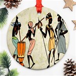 Man Ethic African People Collage Ornament (Round) Front