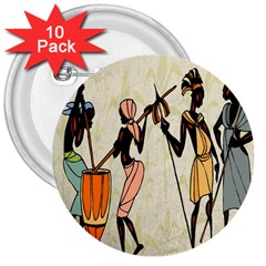 Man Ethic African People Collage 3  Buttons (10 Pack)  by Celenk