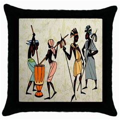 Man Ethic African People Collage Throw Pillow Case (black) by Celenk