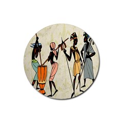 Man Ethic African People Collage Rubber Coaster (round)  by Celenk