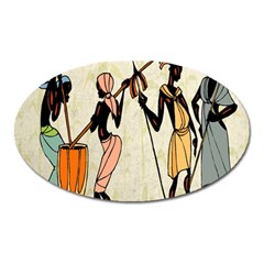 Man Ethic African People Collage Oval Magnet by Celenk