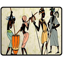 Man Ethic African People Collage Fleece Blanket (medium)  by Celenk