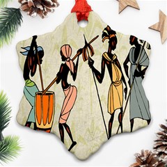 Man Ethic African People Collage Snowflake Ornament (two Sides)