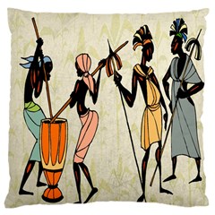 Man Ethic African People Collage Large Cushion Case (one Side) by Celenk