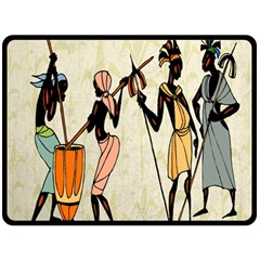 Man Ethic African People Collage Double Sided Fleece Blanket (large)  by Celenk