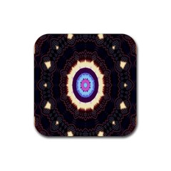 Mandala Art Design Pattern Rubber Coaster (square)  by Celenk