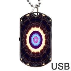 Mandala Art Design Pattern Dog Tag Usb Flash (one Side)