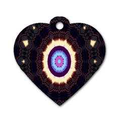 Mandala Art Design Pattern Dog Tag Heart (two Sides)