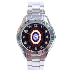 Mandala Art Design Pattern Stainless Steel Analogue Watch by Celenk