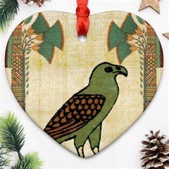 Egyptian Paper Papyrus Bird Ornament (heart) by Celenk