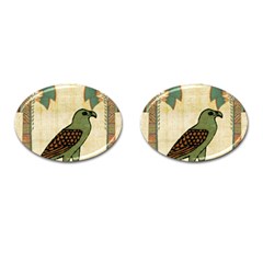 Egyptian Paper Papyrus Bird Cufflinks (oval) by Celenk