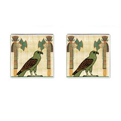 Egyptian Paper Papyrus Bird Cufflinks (square) by Celenk