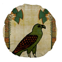 Egyptian Paper Papyrus Bird Large 18  Premium Round Cushions by Celenk