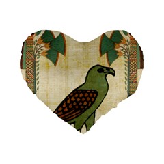 Egyptian Paper Papyrus Bird Standard 16  Premium Heart Shape Cushions by Celenk