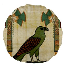 Egyptian Paper Papyrus Bird Large 18  Premium Flano Round Cushions by Celenk