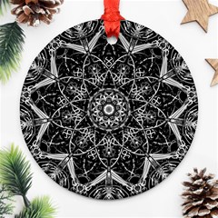 Mandala Psychedelic Neon Ornament (round) by Celenk