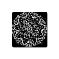 Mandala Psychedelic Neon Square Magnet by Celenk