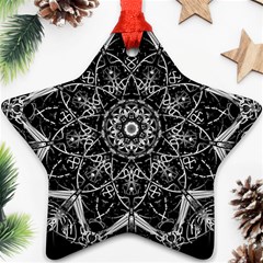 Mandala Psychedelic Neon Star Ornament (two Sides) by Celenk