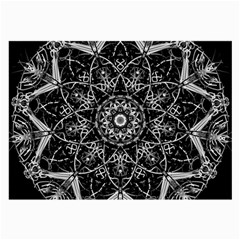 Mandala Psychedelic Neon Large Glasses Cloth by Celenk