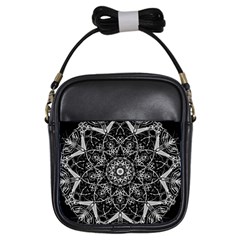 Mandala Psychedelic Neon Girls Sling Bags by Celenk