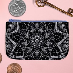 Mandala Psychedelic Neon Large Coin Purse by Celenk