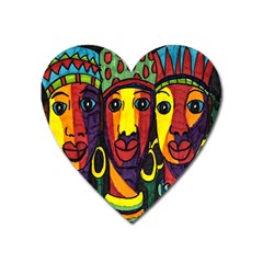 Ethnic Bold Bright Artistic Paper Heart Magnet