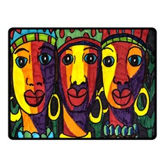 Ethnic Bold Bright Artistic Paper Double Sided Fleece Blanket (small)  by Celenk