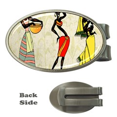 Woman Ethic African People Collage Money Clips (oval)  by Celenk