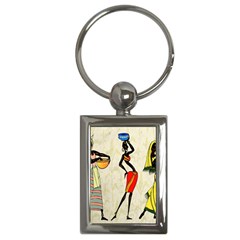 Woman Ethic African People Collage Key Chains (rectangle) 