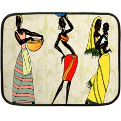 Woman Ethic African People Collage Fleece Blanket (mini) by Celenk