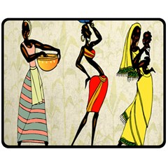 Woman Ethic African People Collage Fleece Blanket (medium)  by Celenk