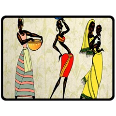 Woman Ethic African People Collage Double Sided Fleece Blanket (large)  by Celenk