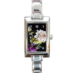 Dahlias Dahlia Dahlia Garden Rectangle Italian Charm Watch