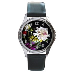 Dahlias Dahlia Dahlia Garden Round Metal Watch by Celenk