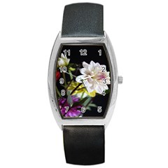 Dahlias Dahlia Dahlia Garden Barrel Style Metal Watch