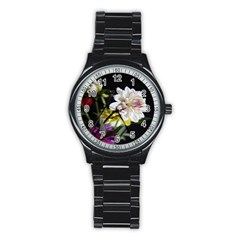 Dahlias Dahlia Dahlia Garden Stainless Steel Round Watch