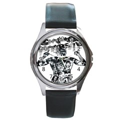 Black Music Urban Swag Hip Hop Round Metal Watch by Celenk