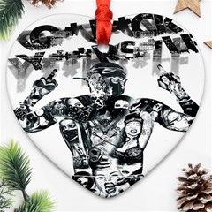 Black Music Urban Swag Hip Hop Ornament (heart) by Celenk