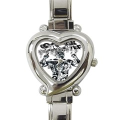 Black Music Urban Swag Hip Hop Heart Italian Charm Watch by Celenk