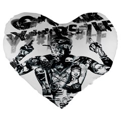 Black Music Urban Swag Hip Hop Large 19  Premium Heart Shape Cushions by Celenk