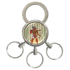 Egyptian Design Man Royal 3-ring Key Chains by Celenk