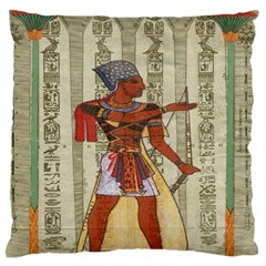 Egyptian Design Man Royal Large Flano Cushion Case (one Side) by Celenk