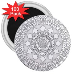 Mandala Ethnic Pattern 3  Magnets (100 Pack) by Celenk