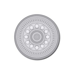 Mandala Ethnic Pattern Rubber Coaster (round)  by Celenk